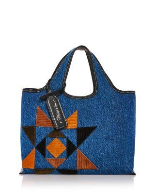 Denim Mini Market Tote With Suede Quilting by 3.1 PHILLIP LIM