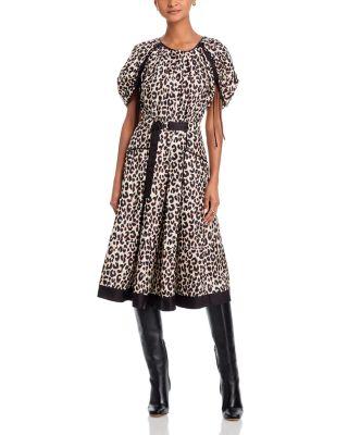Leopard Print Ruched Sleeve Midi Dress by 3.1 PHILLIP LIM