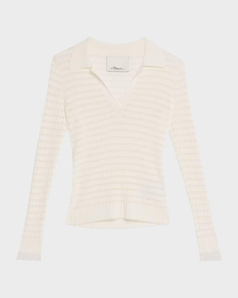 Long-Sleeve Polo Top by 3.1 PHILLIP LIM