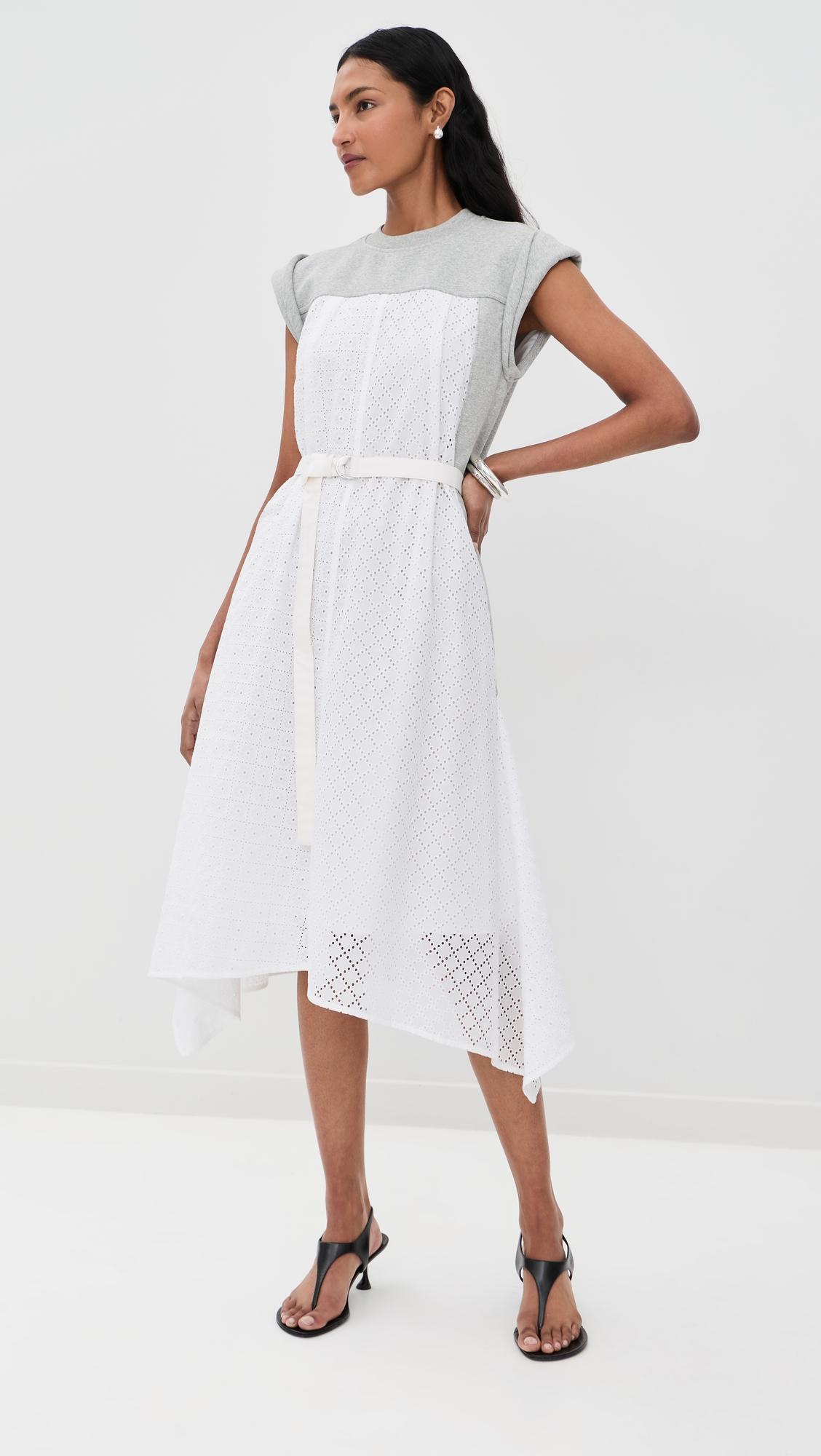 Sleeveless French Terry Midi Dress with Broderie Anglaise by 3.1 PHILLIP LIM
