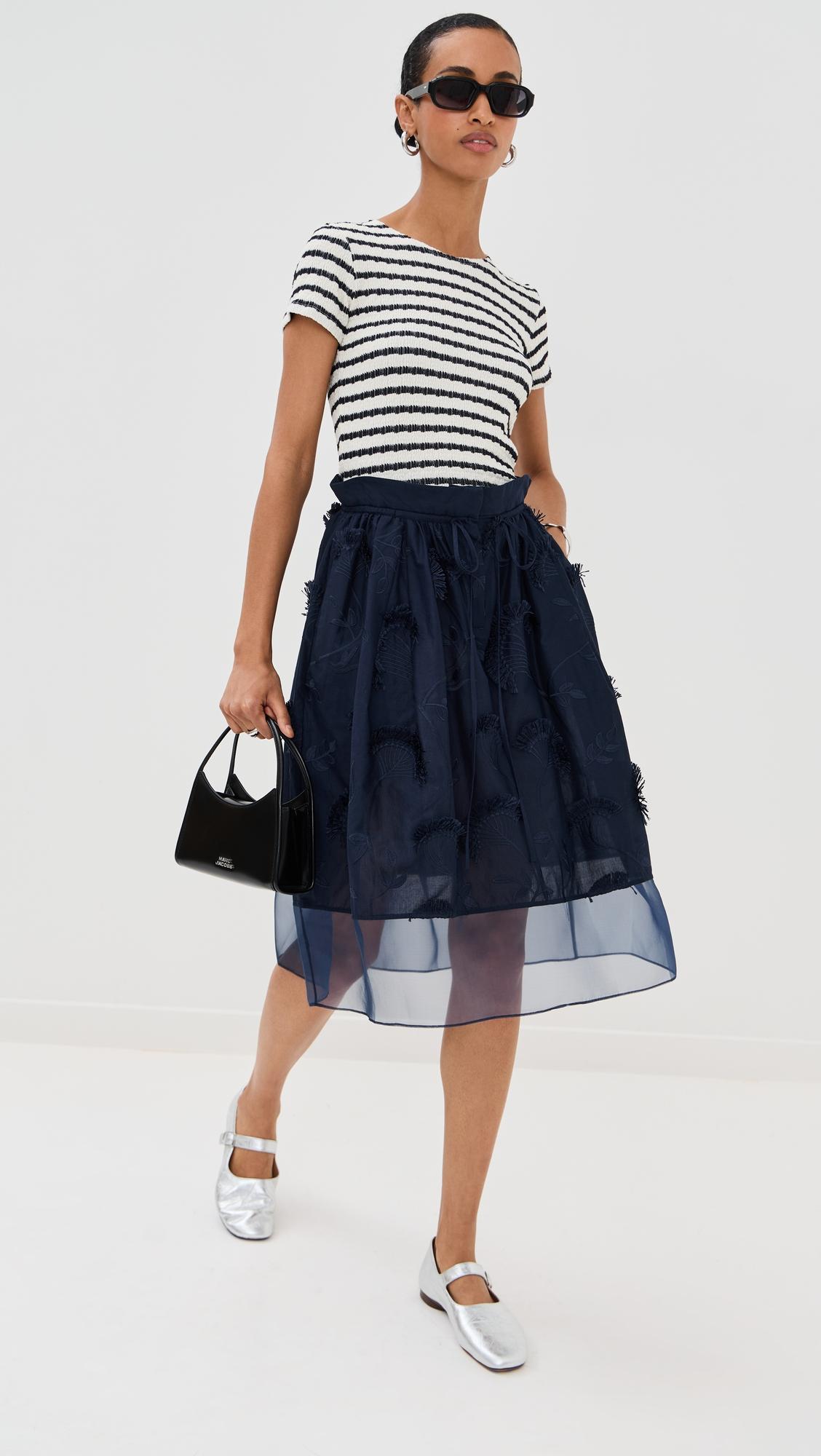 Tie Waist Midi Skirt with Organza Combo by 3.1 PHILLIP LIM