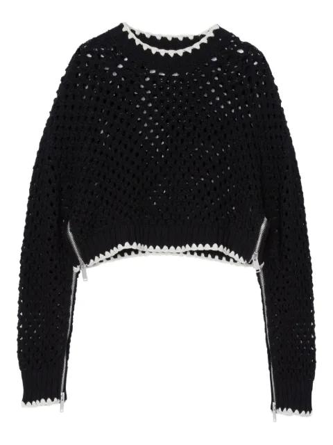 crochet-detail zip-cuff sweater by 3.1 PHILLIP LIM