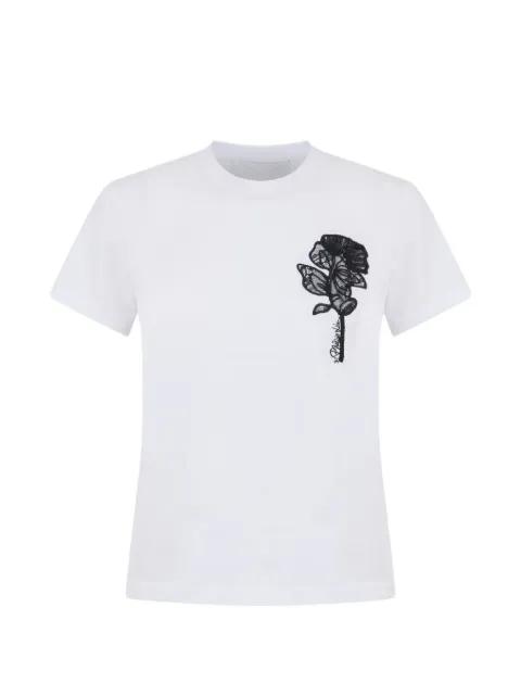 flower embroidery T-shirt by 3.1 PHILLIP LIM