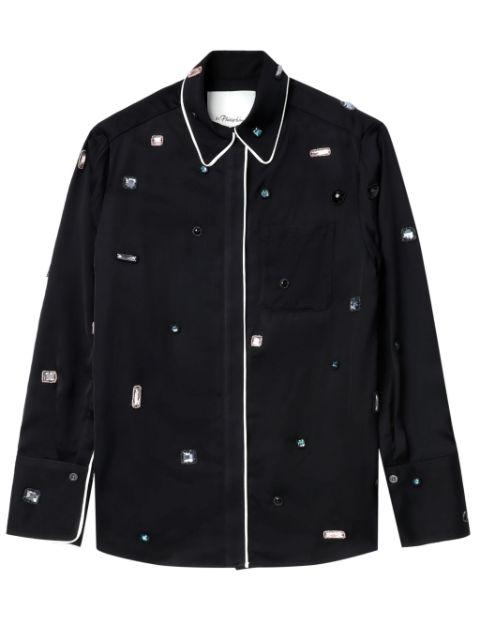 gemstoned satin pajama shirt by 3.1 PHILLIP LIM
