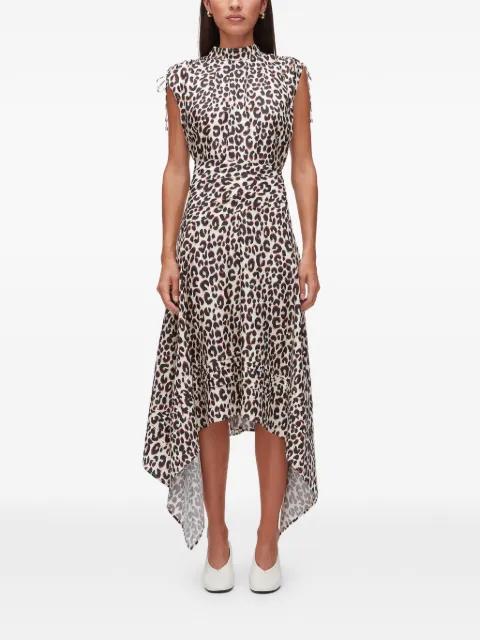 leopard-print ruched silk dress by 3.1 PHILLIP LIM