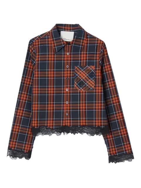 plaid-pattern lace-trim cropped shirt by 3.1 PHILLIP LIM
