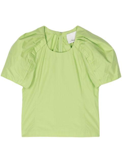 puff-sleeve button-detail top by 3.1 PHILLIP LIM