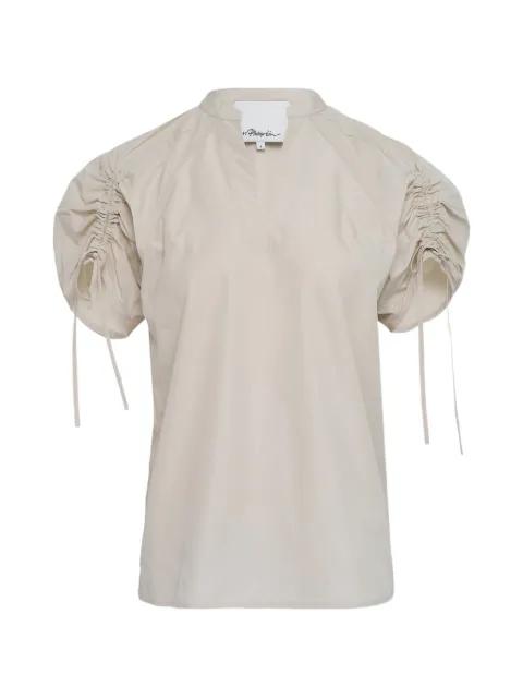 ruched sleeve V-neck top by 3.1 PHILLIP LIM