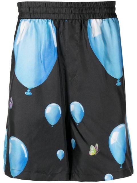 balloon-print silk bermuda shorts by 3.PARADIS