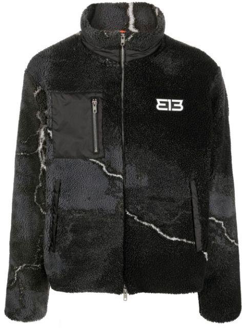 lightning-print fleece jacket by 313 WORLDWIDE