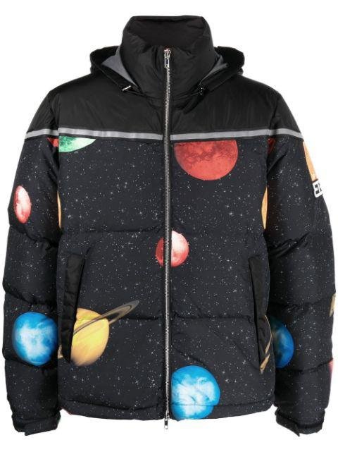 planet-print padded jacket by 313 WORLDWIDE