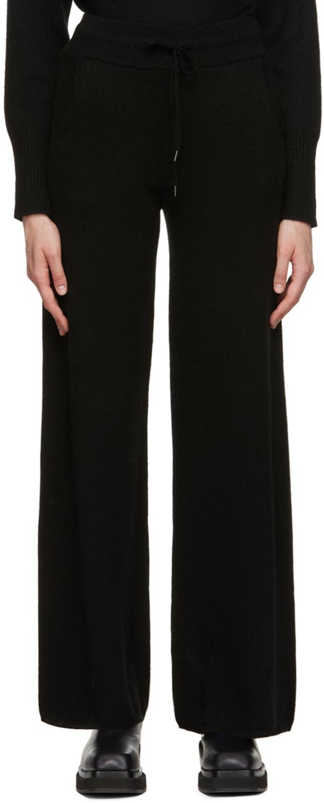 Black Erica Lounge Pants by 360 CASHMERE