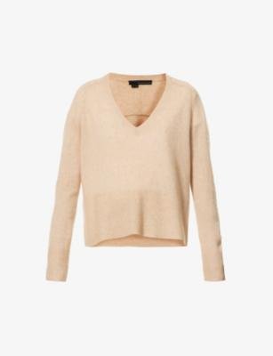 Rohan V-neck cashmere and cotton-blend jumper by 360 CASHMERE