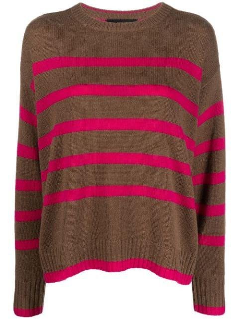 horizontal-stripe cashmere jumper by 360CASHMERE