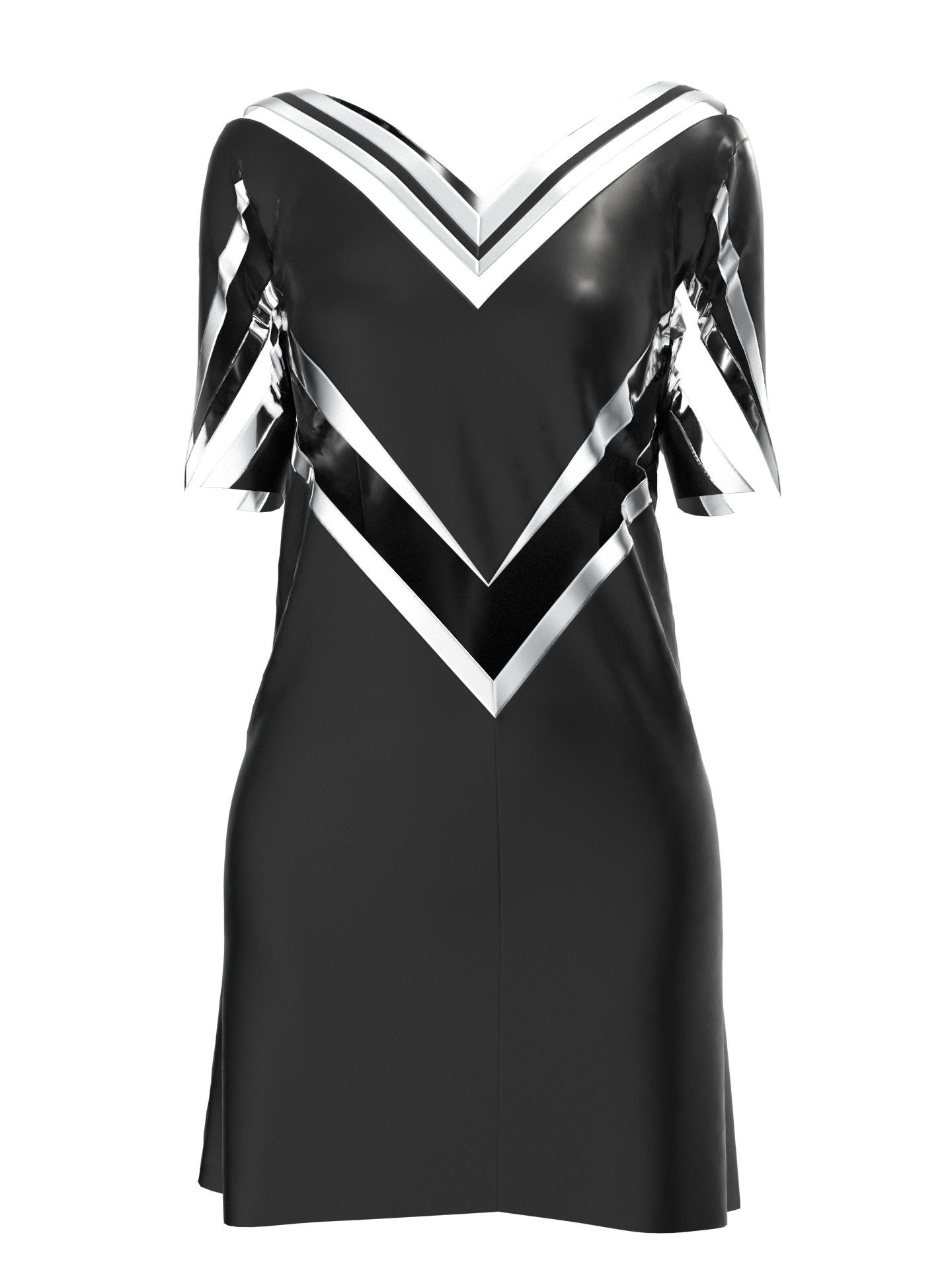 Metal invisuble black mini dress by 3DFASHION ELLE