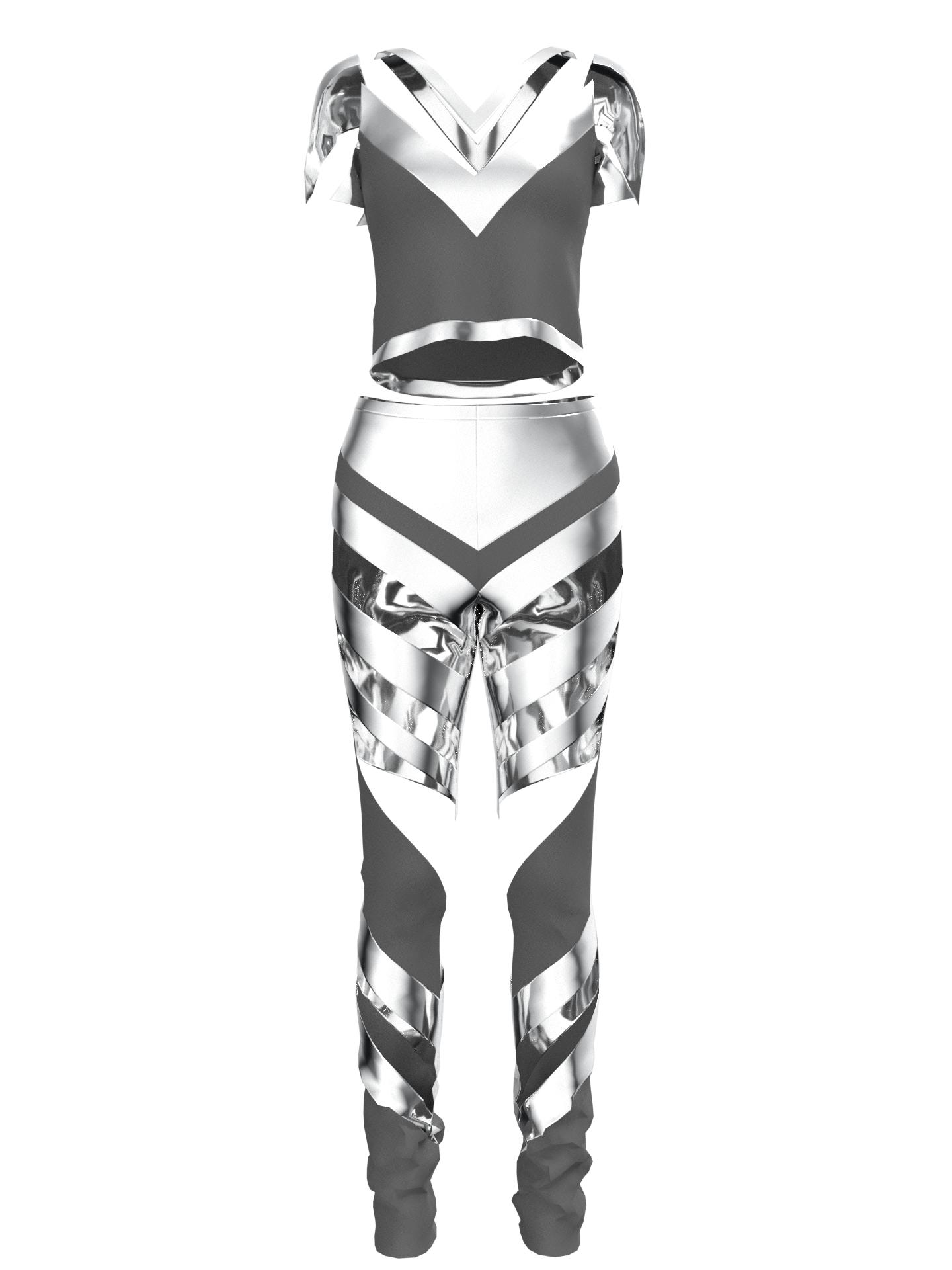 Metal women collection top and leggins by 3DFASHION ELLE