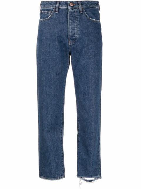 distressed straight-leg jeans by 3X1