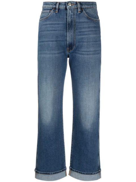 high-rise straight-leg jeans by 3X1