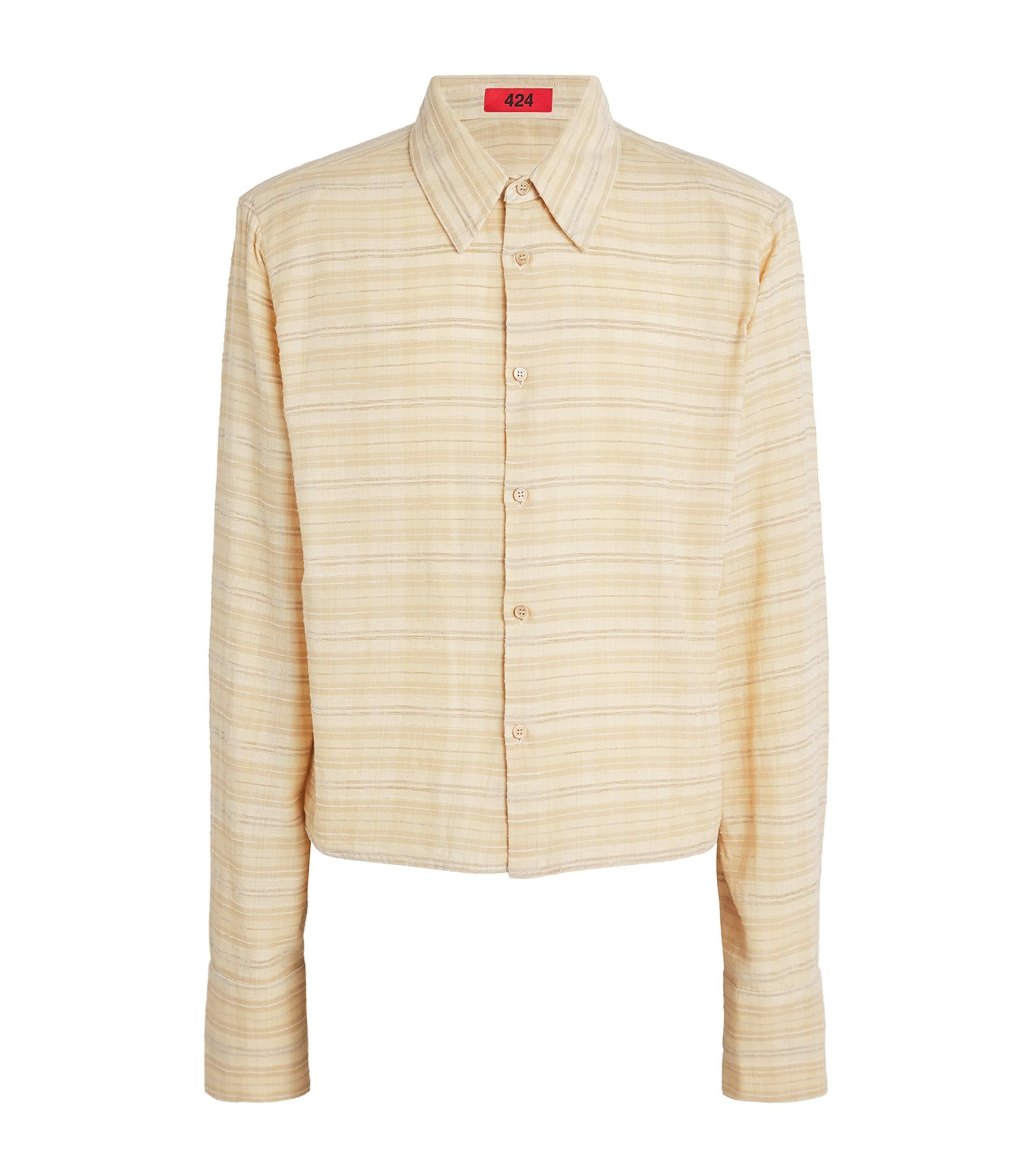424 Cotton-Blend Stripe Shirt by 424