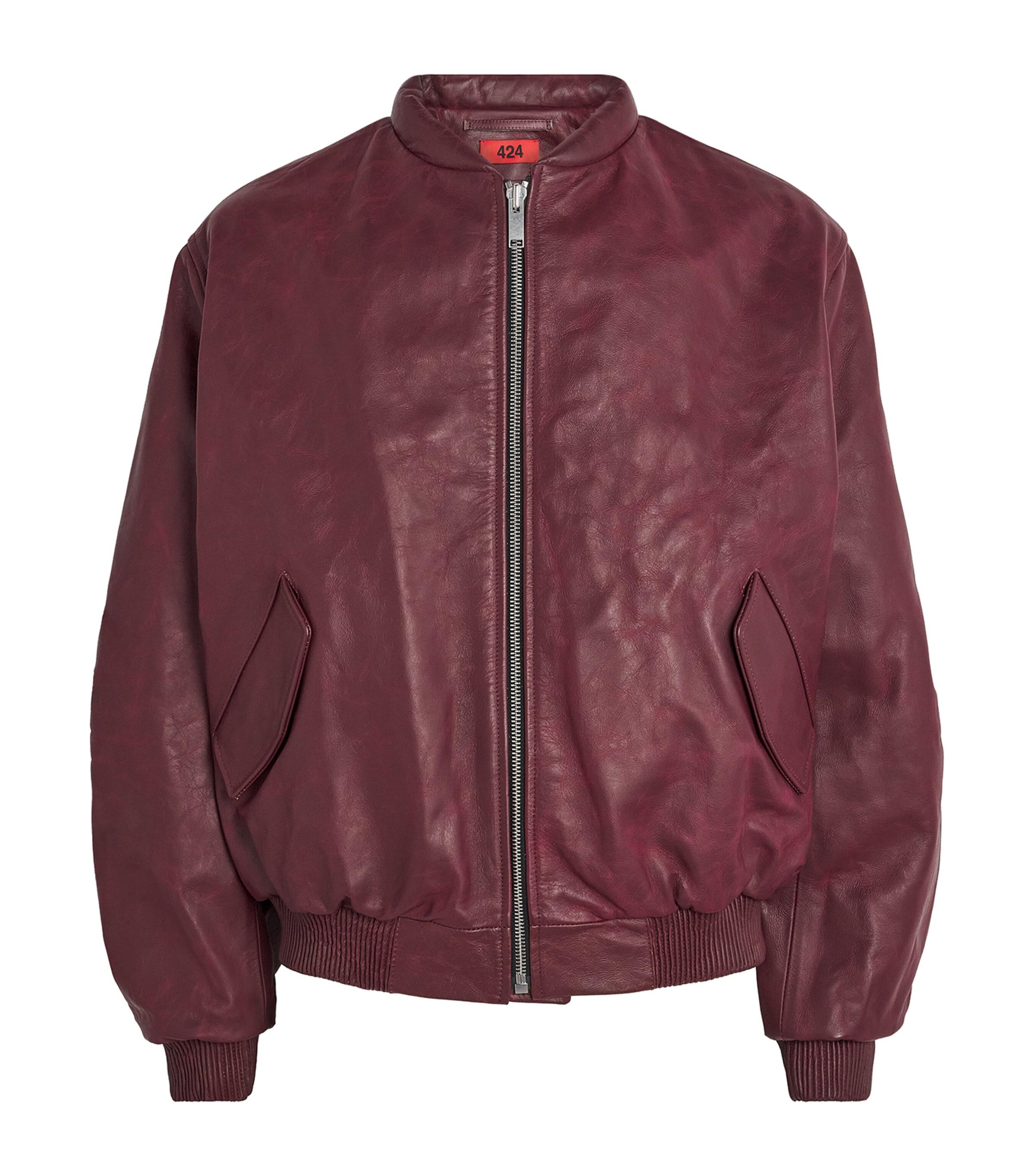 424 Leather Bomber Jacket by 424
