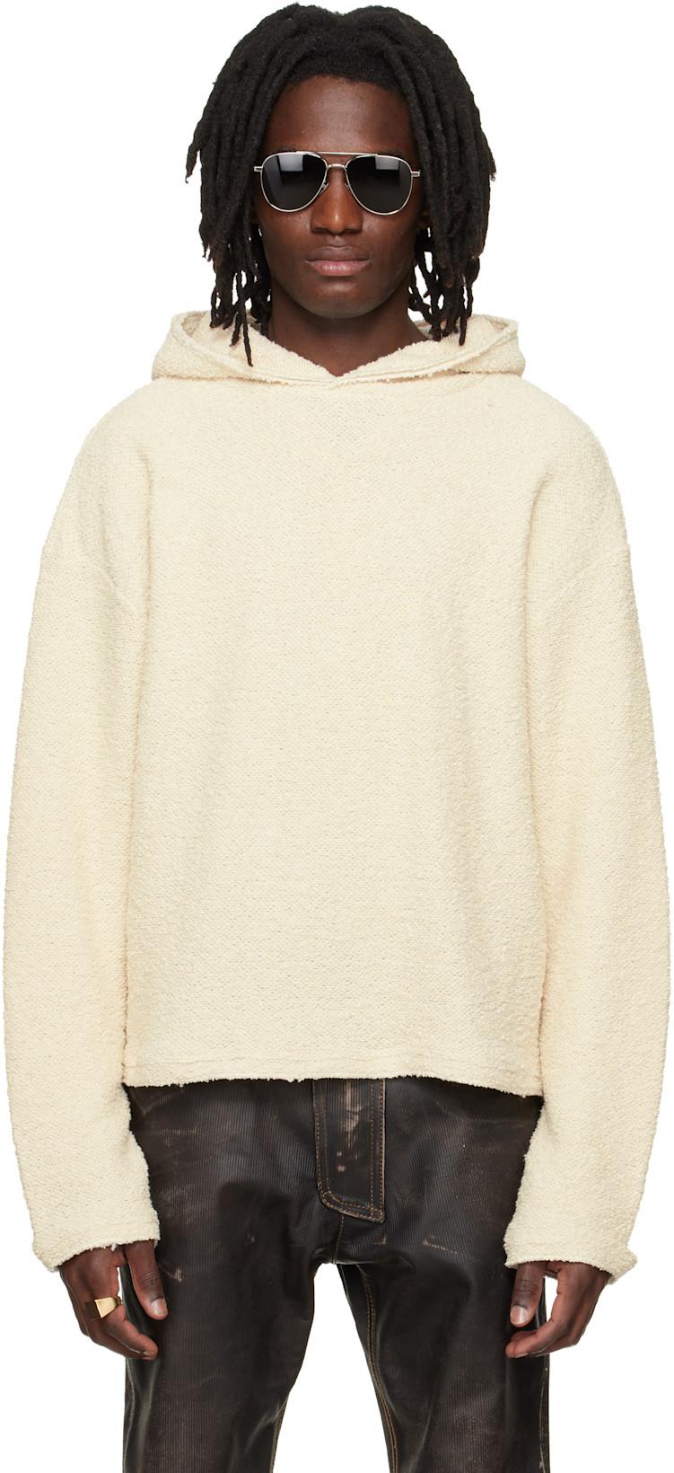 Beige Dropped Shoulder Hoodie by 424