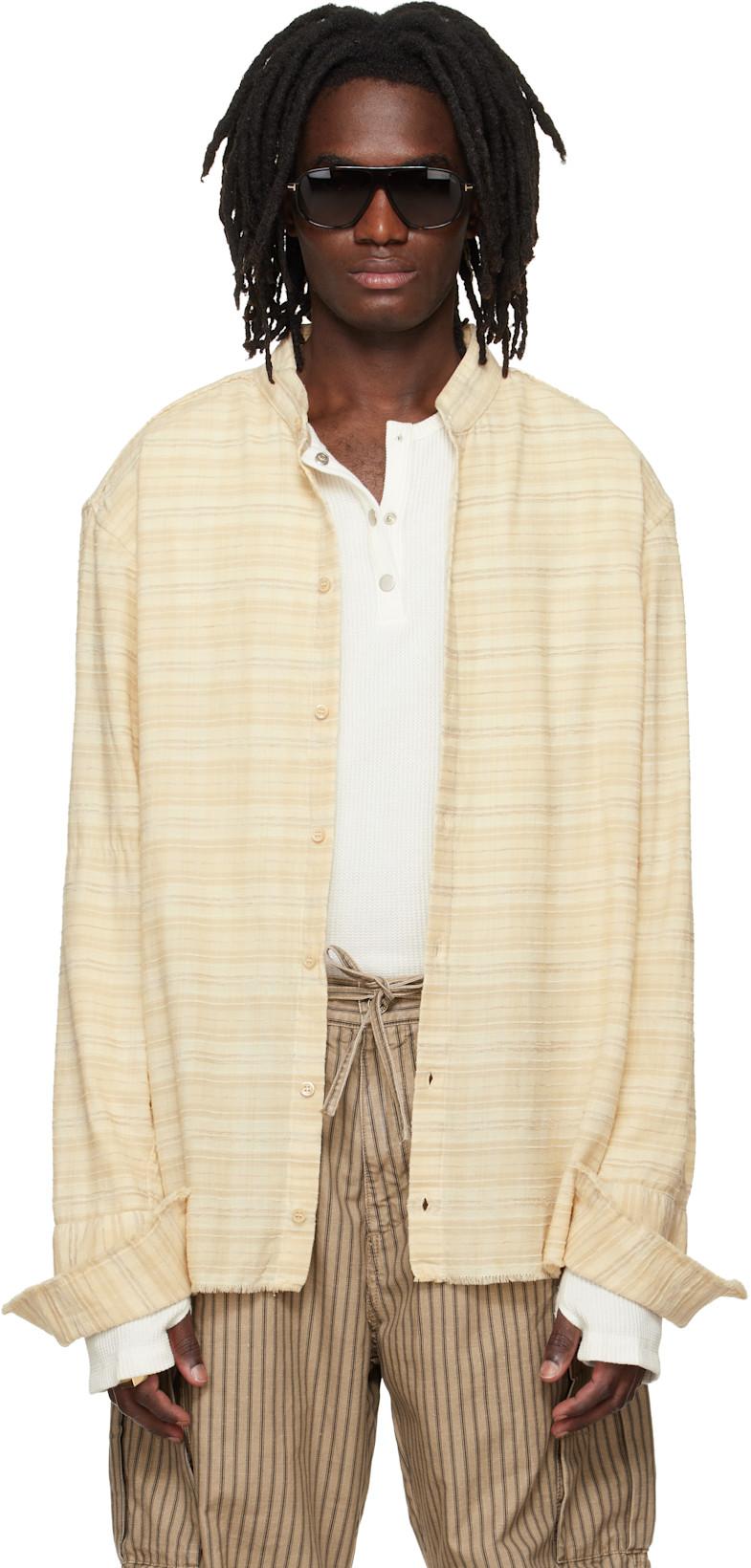 Beige Flannel Shirt by 424