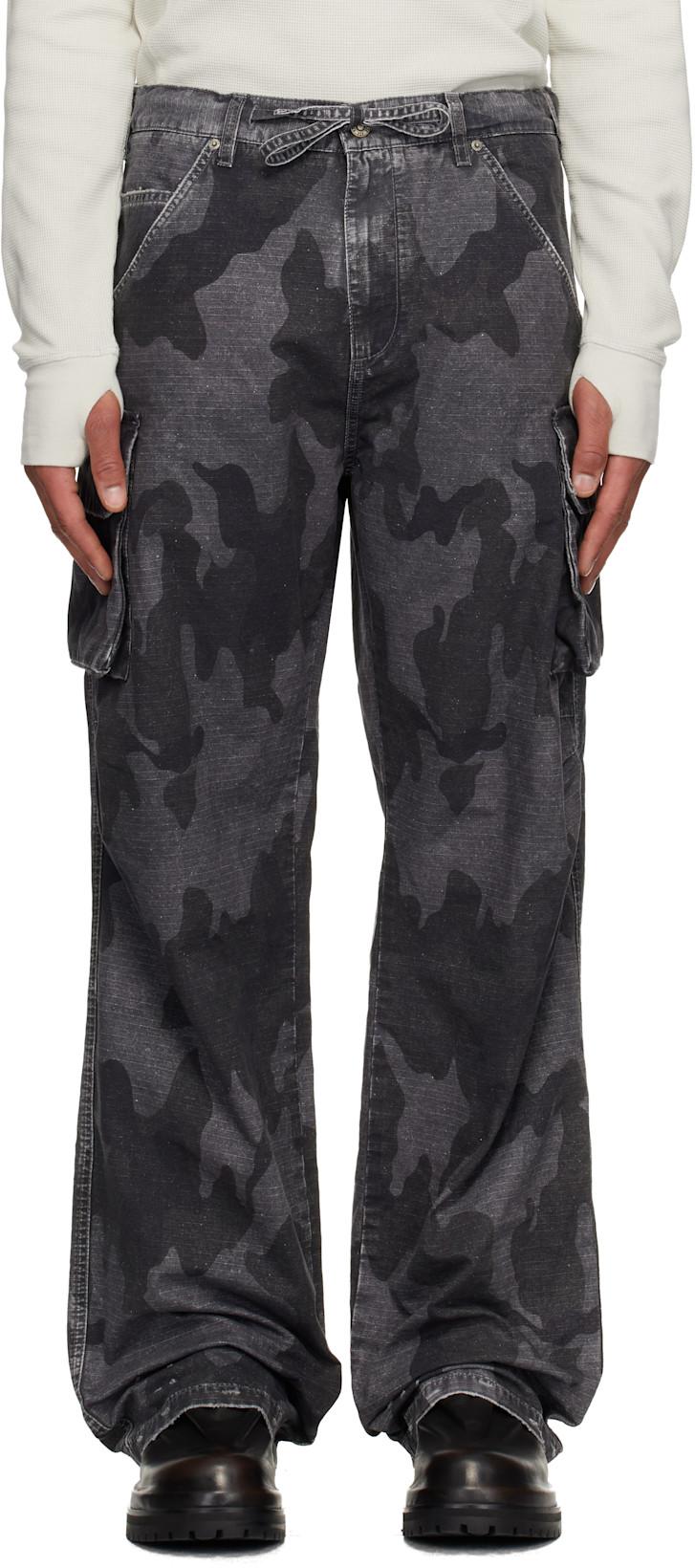 Gray Camo Cargo Pants by 424