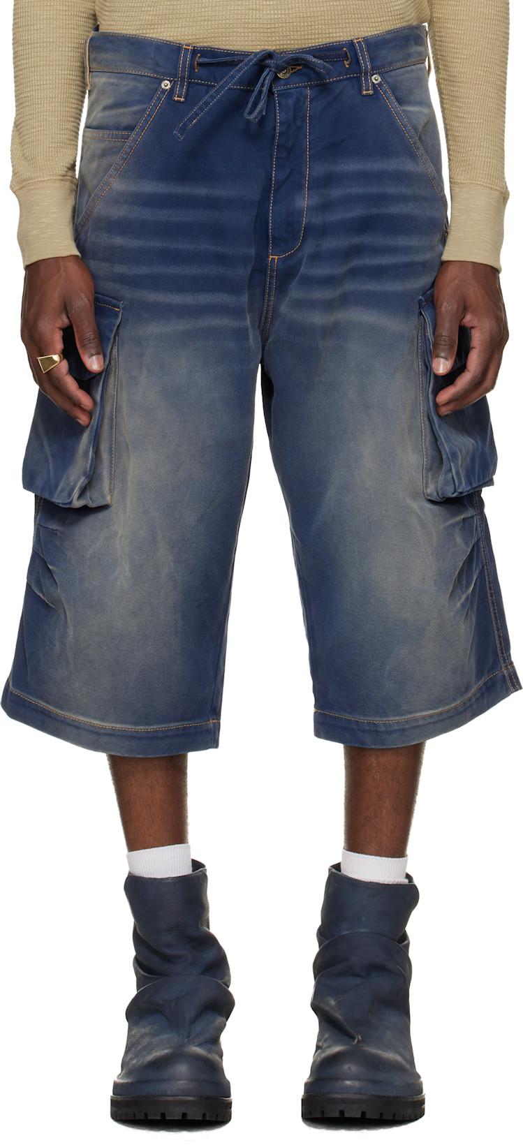 Navy Camo Bermudas Cargo Shorts by 424