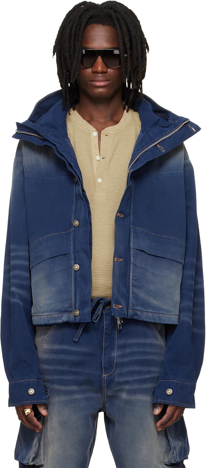 Navy Cropped Parka by 424