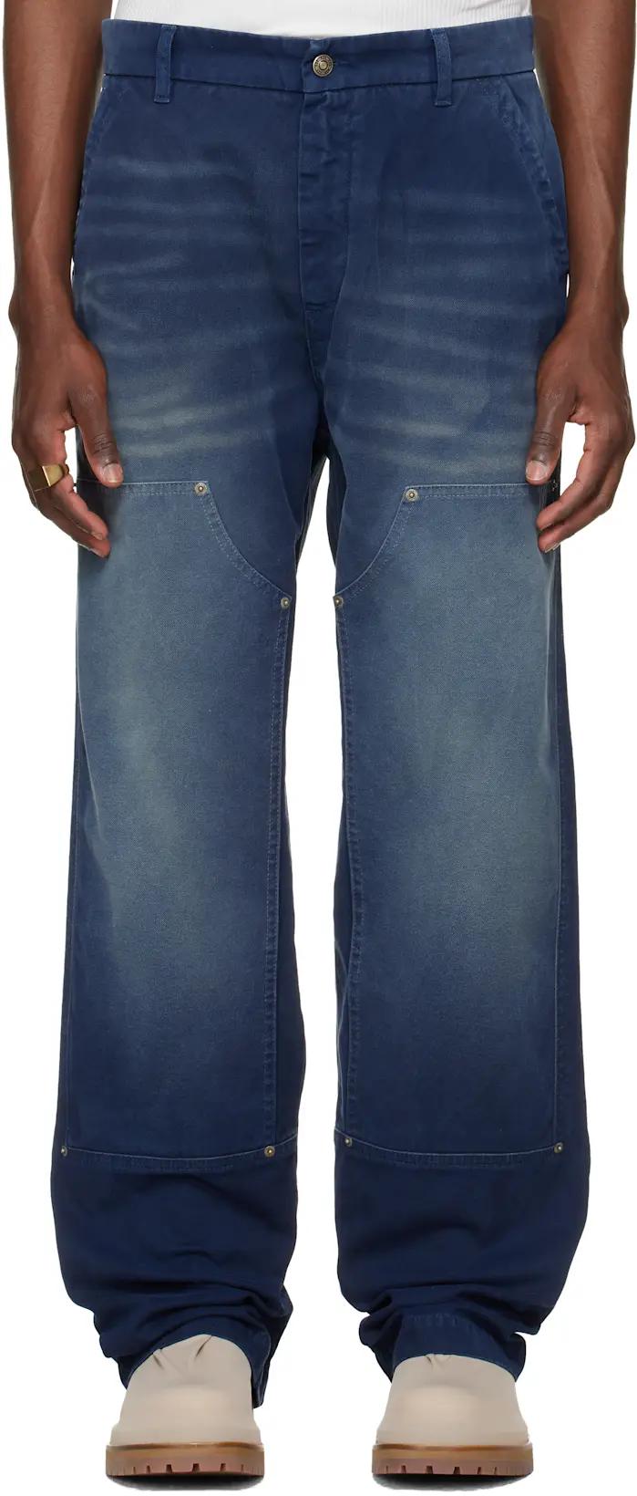 Navy Work Trousers by 424