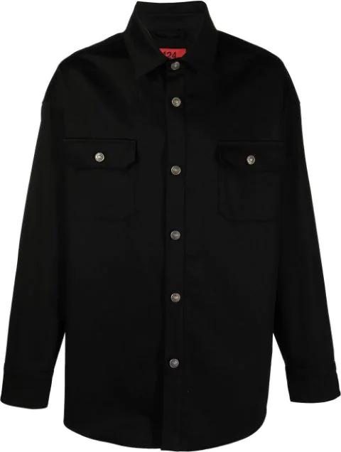 button-down fitted shirt jacket by 424