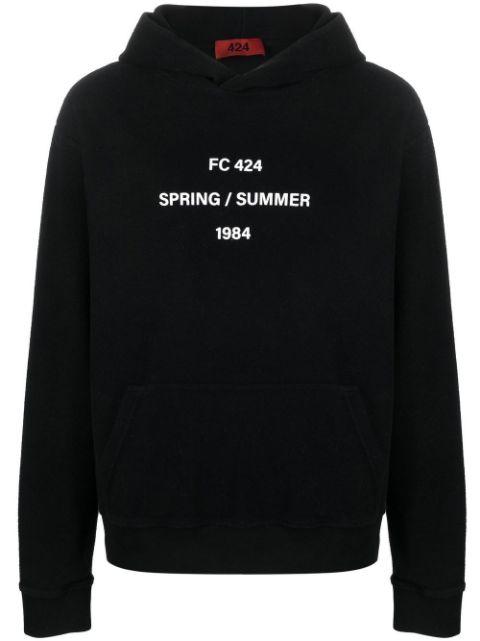 embroidered-logo detail hoodie by 424