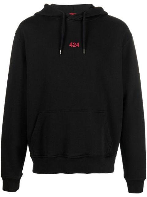 embroidered-logo detail hoodie by 424