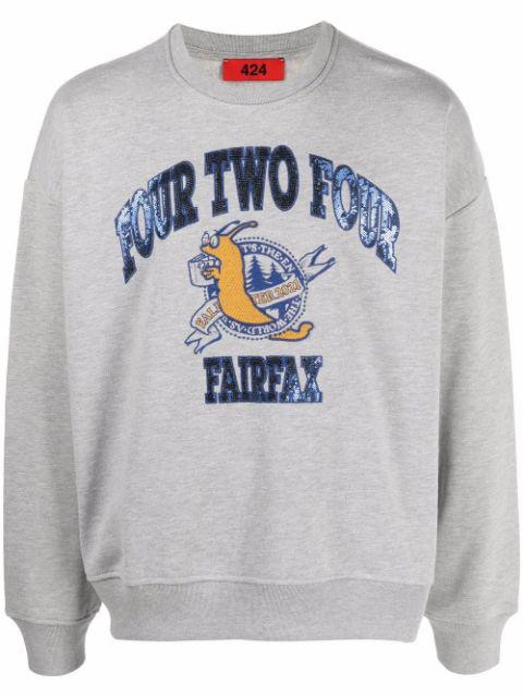 embroidered varsity-style sweatshirt by 424