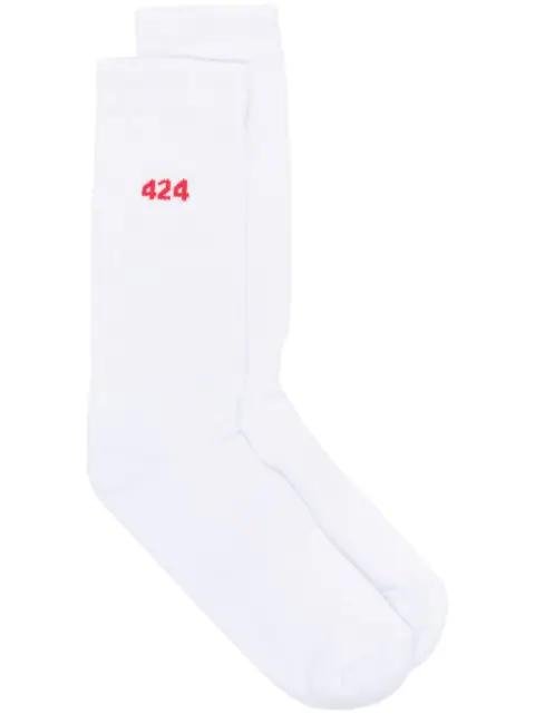 intarsia-logo socks by 424