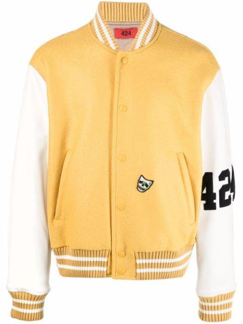 logo-detail bomber jacket by 424