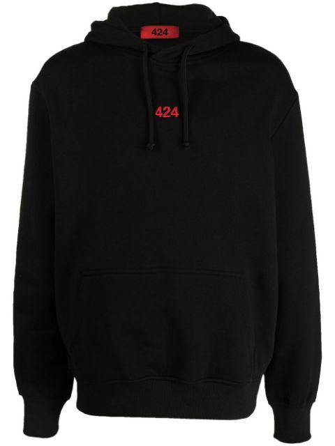 logo-embroidered cotton hoodie by 424