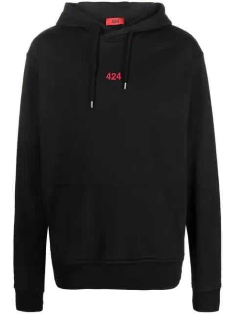 logo-embroidered drawstring hoodie by 424