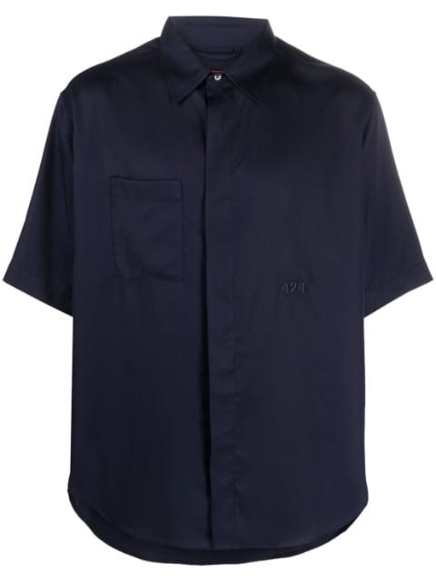 logo-embroidered short-sleeve shirt by 424