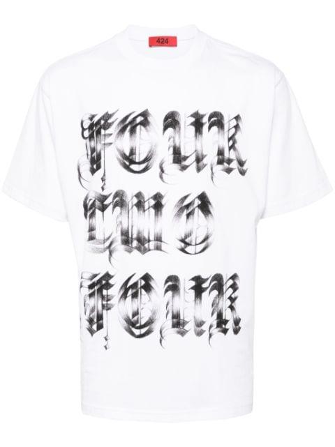 logo-print cotton T-shirt by 424