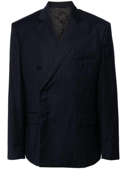 single-breasted virgin wool-blend blazer by 424