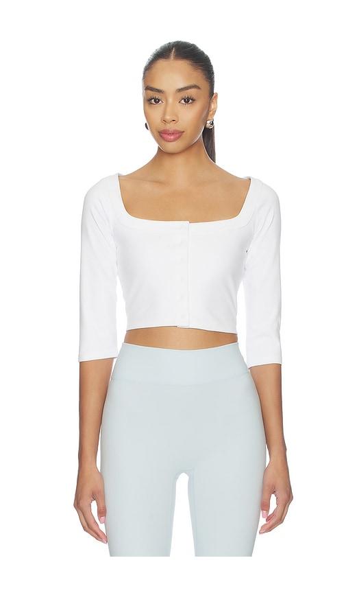 437 The Cropped Cardigan in White by 437