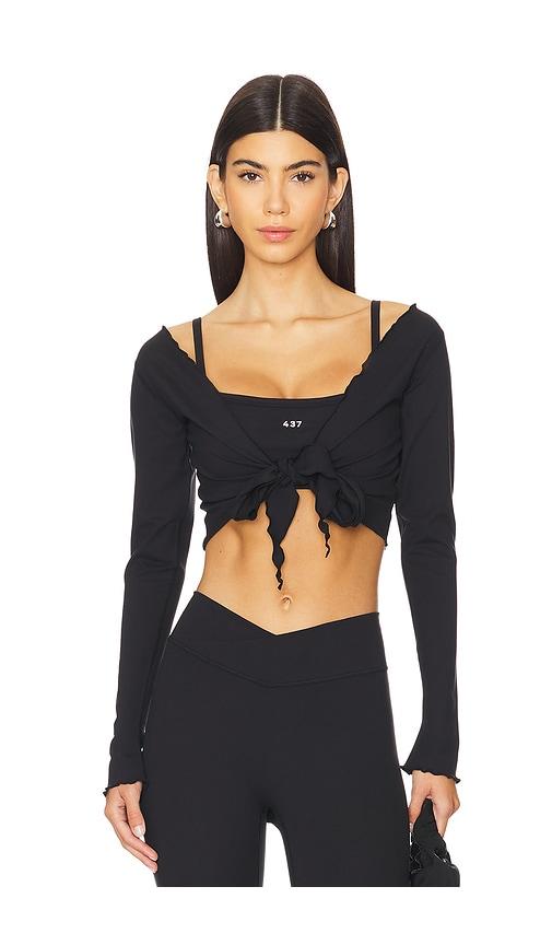 437 The Wrap Top in Black by 437