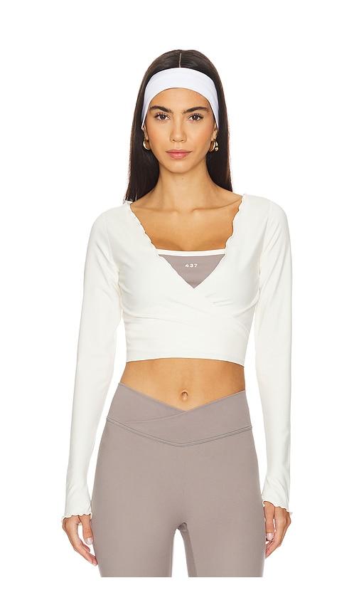 437 The Wrap Top in Cream by 437