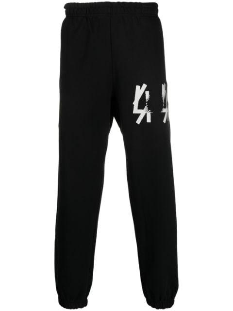 logo-print cotton track pants by 44 LABEL GROUP