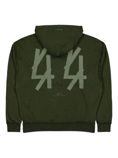 logo-print kangaroo-pocket hoodie by 44 LABEL GROUP