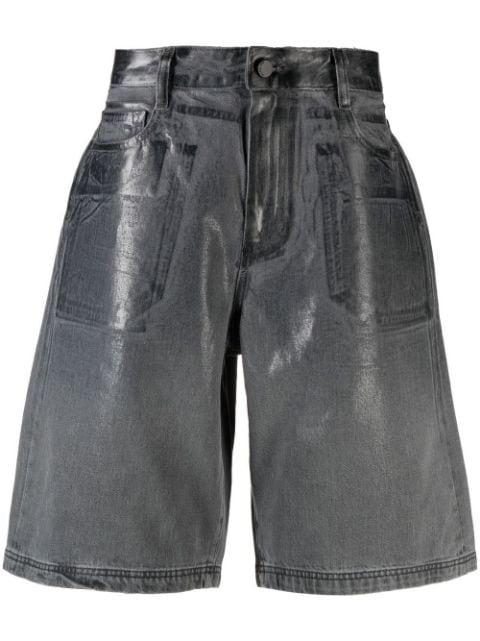 metallic-finish denim shorts by 44 LABEL GROUP