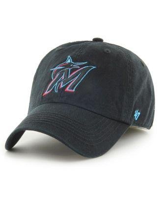 Men's Black Miami Marlins Franchise Logo Fitted Hat by '47 BRAND