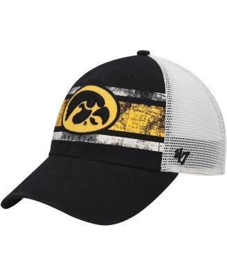 Men's Black, White Iowa Hawkeyes Interlude MVP Trucker Snapback Hat by '47 BRAND