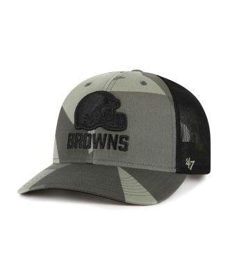 Men's Camo, Black Cleveland Browns Countershade MVP Trucker Snapback Hat by '47 BRAND
